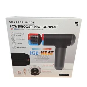 Sharper Image Powerboost Pro Compact Hot Cold Percussion Massager BRAND NEW!